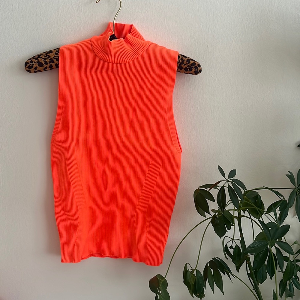 Orange Zara semi-turtleneck